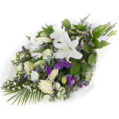 White &amp; Purple Funeral Sheaf